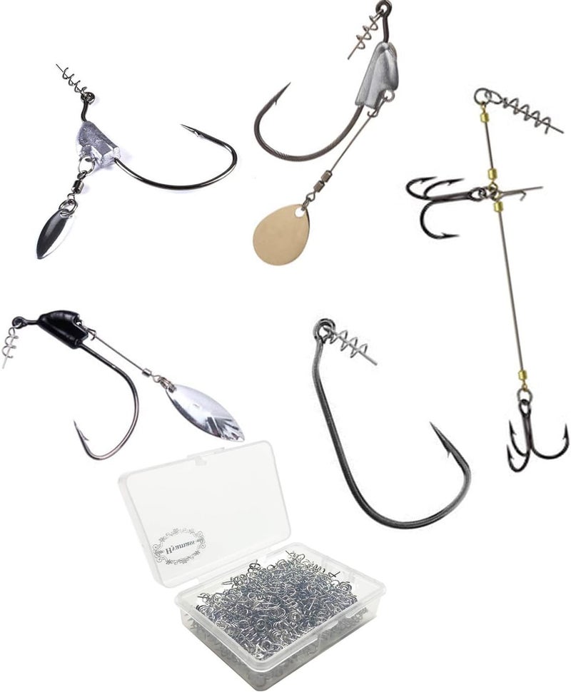 Hyamass 200pcs Soft Lure Bait Spring Twist Lock Outdoor Fishing Crank Hook Centering Pin for Soft Lure Bait Worm Crank - Image 5